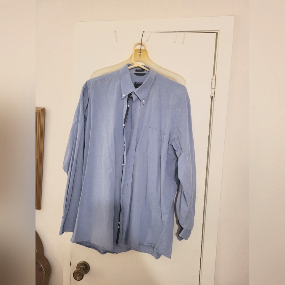 Alexander Julian classics dress shirt, 16.5 x34/35, denim blue